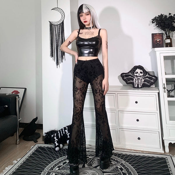 Gorgeous See Through Goth Lace Style Pants