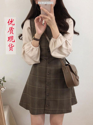 Cute Mini Sleeveless Vest Dress Women Japanese Style