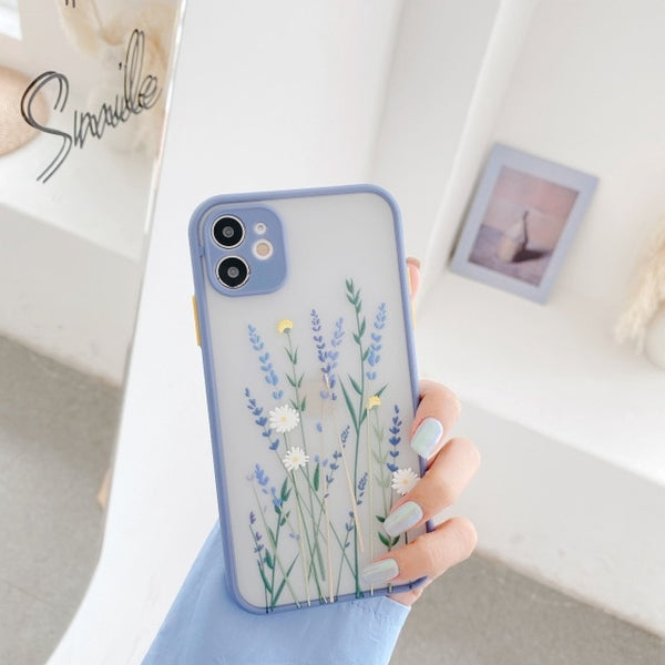 Beautiful Matte Transparent 3D Flower Case For iPhone