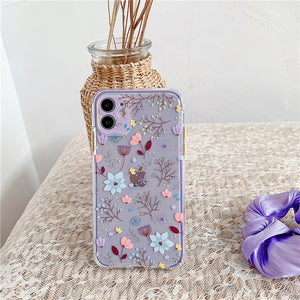 Beautiful Matte Transparent 3D Flower Case For iPhone