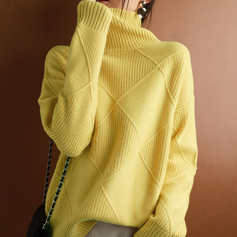 Women's Sleek Knit Wool Sweater
