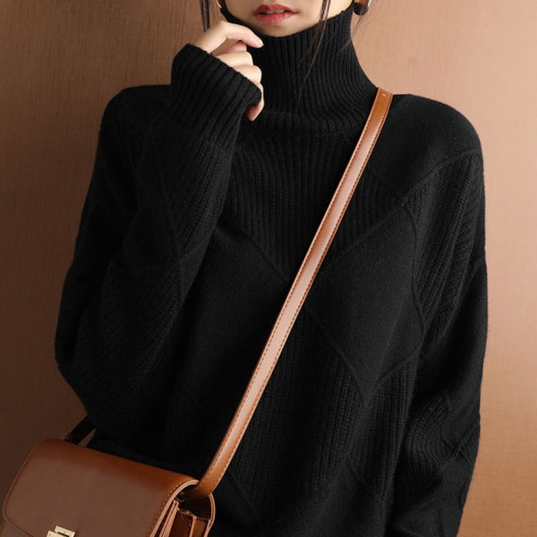 Women's Sleek Knit Wool Sweater