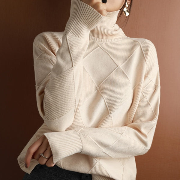 Women's Sleek Knit Wool Sweater