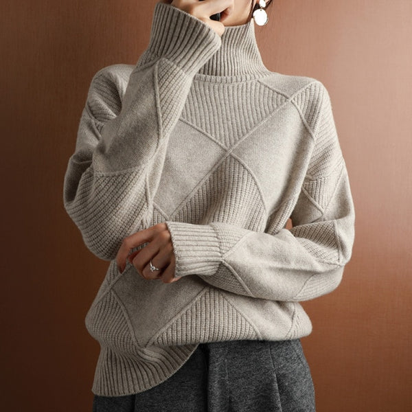 Women's Sleek Knit Wool Sweater