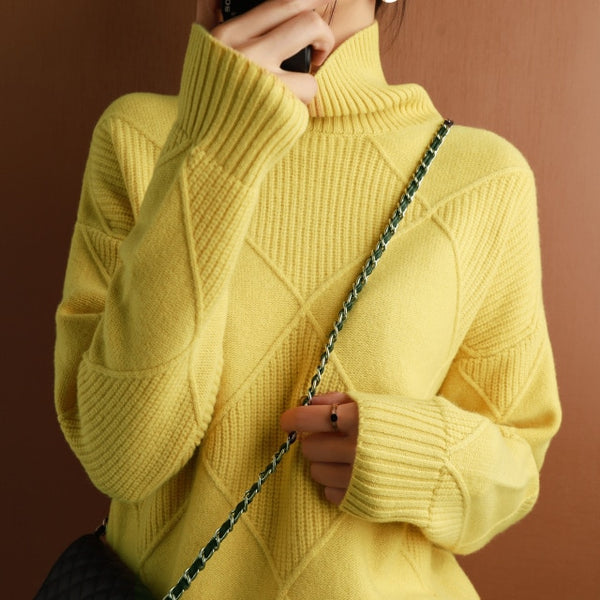 Women's Sleek Knit Wool Sweater