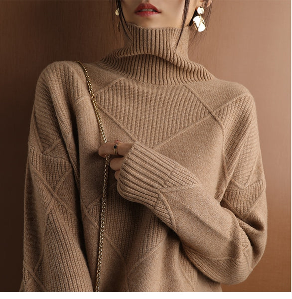 Women's Sleek Knit Wool Sweater