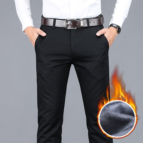 Men's Fleece-lined Black Trousers