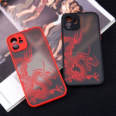 Transparent Red Dragon iPhone Case