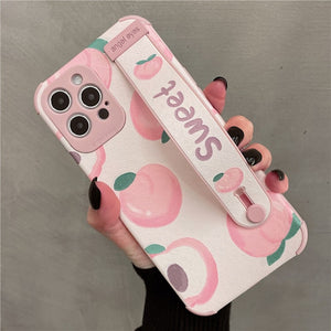 Cute Fruit iPhone Case with Soft Wrist Strap