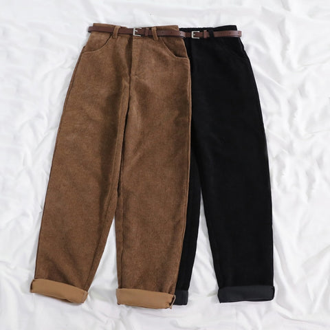 Women's High Waisted Corduroy Pants