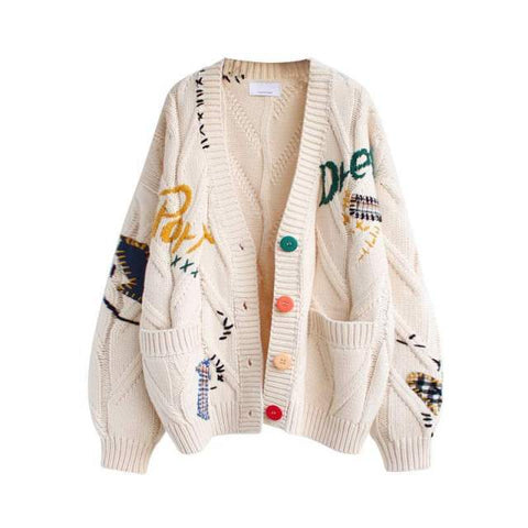 Women's Embroidery Loose Knit Sweater
